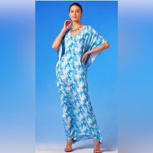 NICOBLU - ISLA KAFTAN IN SEA SWIRL BLUES